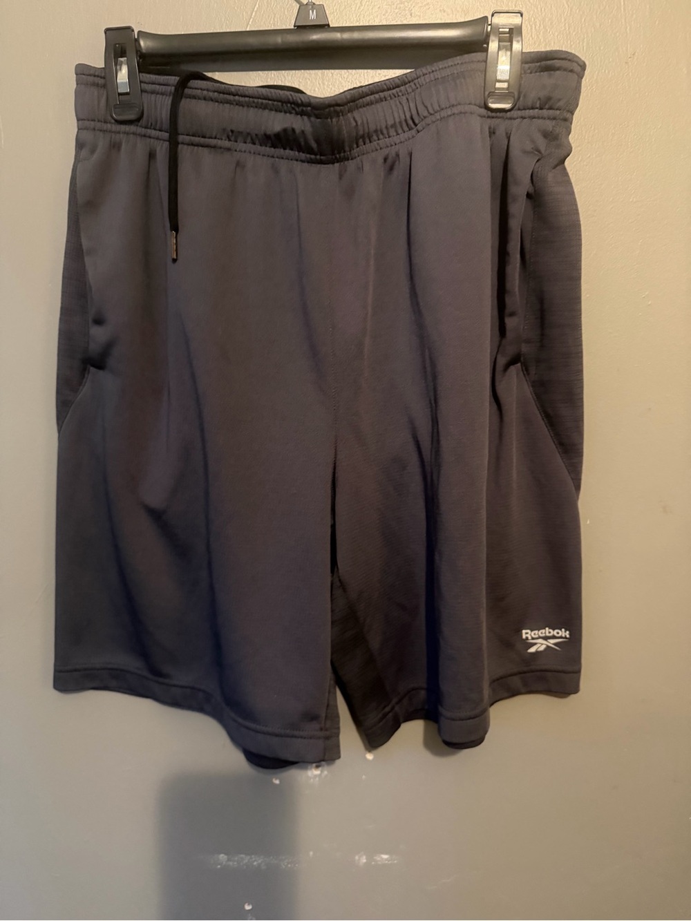 Reebok Men’s Dark Gray Athletic Shorts with Drawstring